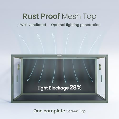 120 Gallon Reptile Tank for Bearded Dragon, Snake, Adult Reptile | Optimal Ventilation & Light Penetration by Rust Proof Mesh Top, Easy Assembly within 6 Steps with Clear Instruction - color: Earthy Green, size: 120 Gallon