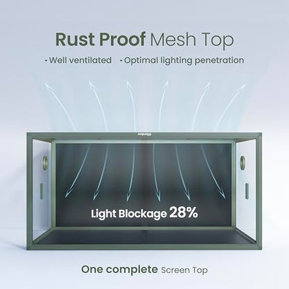 120 Gallon Reptile Tank for Bearded Dragon, Snake, Adult Reptile | Optimal Ventilation & Light Penetration by Rust Proof Mesh Top, Easy Assembly within 6 Steps with Clear Instruction - color: Earthy Green, size: 120 Gallon