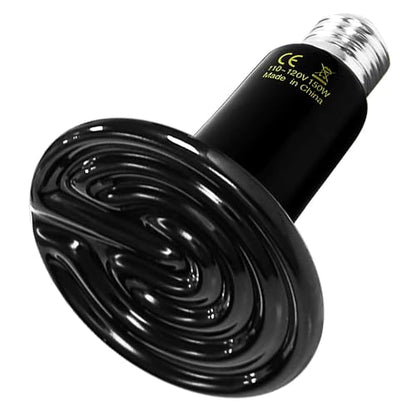 Simple Deluxe Ceramic Heat Emitter 150W Reptile Heat Lamp Bulb No Light Emitting Brooder Coop Heater for Amphibian Pet Snake Turtle & Incubating Chicken, No Harm, Color Black, 1 Pack - size: 150 Watts, style: 1 Pack