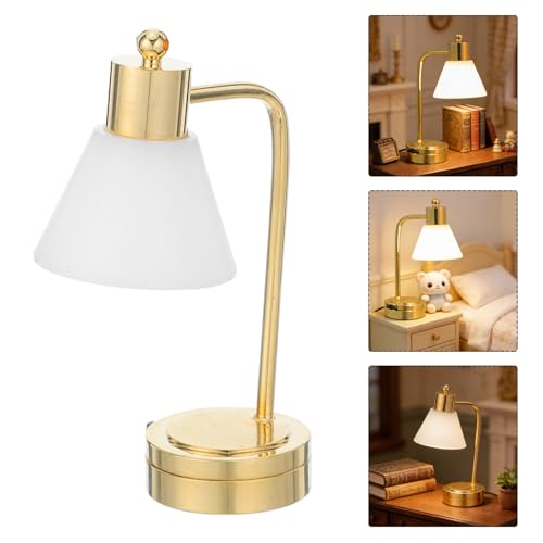 Toyvian Miniature LED Desk Light, Battery Powered Small Table Lamp Model for Micro Landscape Terrarium Night Glow Creative Desktop Home Decoration Tiny Light Fixture