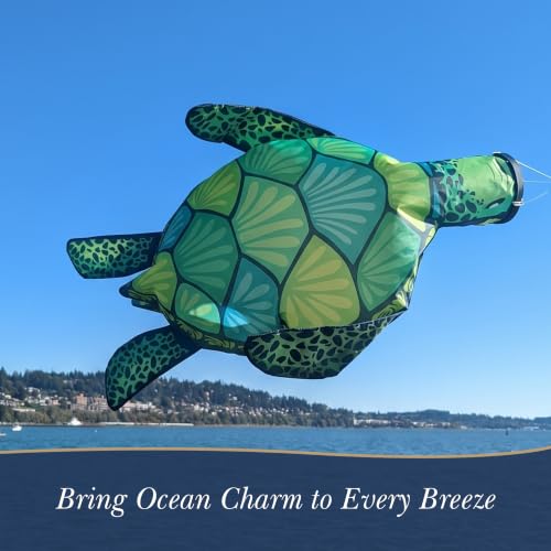 Madrona Brands Small Turtle Windsock 32 Inch | Durable Outdoor Hanging Wind Sock for Outside | Yard, Garden, Patio, Beach, Dock