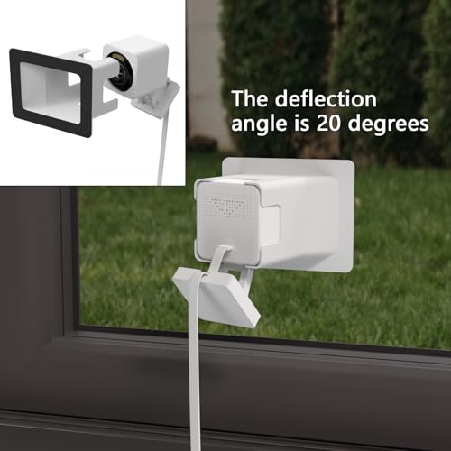 2 Pack Angled Window Mount for Wyze Cam V4 Cam V3 | 20 Degrees Tilt Angle Through Windows Glass Surfaces Use Cam v4 and v3 , No Reflection , No-Drill - color: white, size: Pack of 2
