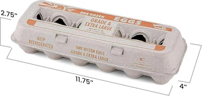MT Products Printed Natural Pulp Egg Cartons 1 Dozen - Disposable Egg Storage Container (Pack of 250) - Made in the USA - size: Extra Large