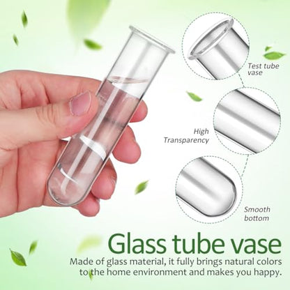 5PCS Glass Tubes for Plants, Propagation Tubes for Plants | Glass Test Pipe Vase for Scientific Experiments, Desktop Party Home Office Decor, Flowers Desktop, Indoor Hydroponic Station