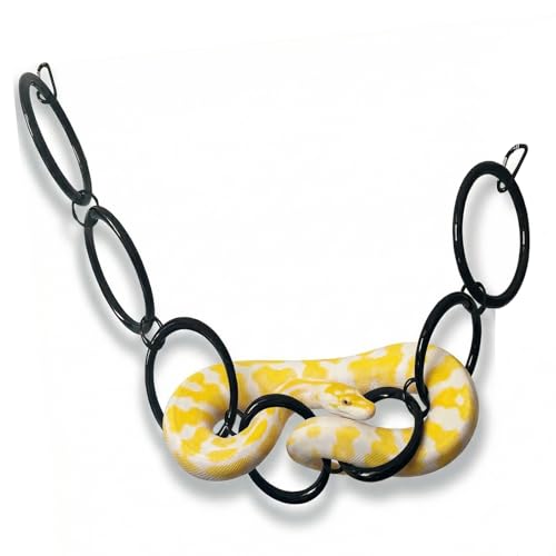 Snake Climbing Chain Rings for Ball Python Hoop & Corn Snake | Adjustable Playground Reptile Tank Accessories for Garter Snakes, Lguana, Lizards, Gecko, Chameleons, Parrot