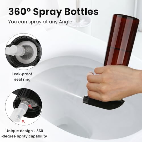 2 Pack 10oz/310ml 360° Reverse Plastic Spray Bottles | Brown Empty Spray Bottle, Adjustable Nozzle, Fine Mist Spray Bottle, for Hair Cleaning Solutions, Cooking, Plant - color: B-Brown