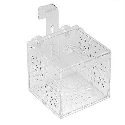 Fish Isolation Breeder Box, Clear Acrylic Breeding Incubator with Divider and Dual Mounting for Aquarium Fish Tank Transparent 3.94 x 3.86 x 3.94 in 1 Pack