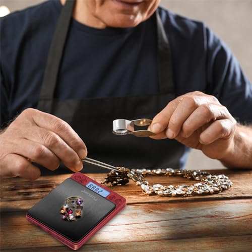 Fuzion Digital Scale .01 Gram Accuracy, 500g Small Kitchen Food Scales | 2 Trays Included for Jewelry, Gold, Herb, Powder, Spice, Coffee, Coin - Weight Gram and Oz - color: Wood Grain