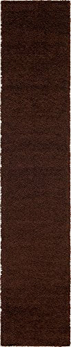 Unique Loom Solid Shag Collection Area Rug (2' 6" x 13' 1" Runner, Chocolate Brown) - color: Chocolate Brown, size: 2'6" x 13'1" (Runner)