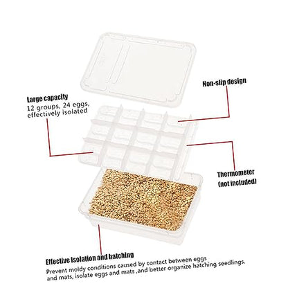 NOLITOY Compartment Isolation Box for Reptile Egg Incubation Hatching Box for Snakes Turtles Geckos and Lizards Easy to Clean and Manage