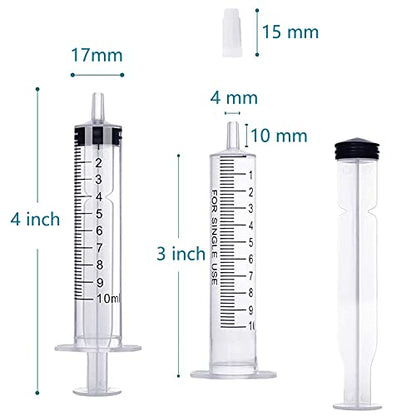 10 Pack 10ml/cc Plastic Syringe Liquid Measuring Syringe Tools