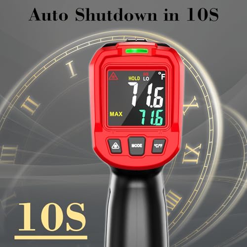 FKM Infrared Thermometer Gun Non Contact Laser Thermometer Gun-58°F~1112°F | (-50°C~600°C)Digital IR Temperature Gun for Kitchen Cooking,Griddle,Pizza Oven,HVAC,Engine,Industrial,Adjustable Emissivity - color: Red