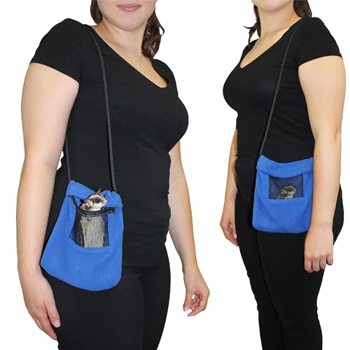 Exotic Nutrition 2 Pack Carry Pouch for Small Animals - Breathable Window, Strong Zipper, Adjustable Strap - Sugar Gliders Hamster Gerbils - color: 2 Pack (Black)