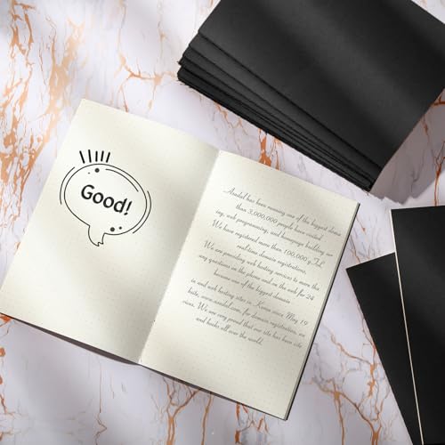 100 Pcs Journals Notebooks Bulk - Kraft Softcover A5 Small Notebooks 5.5 Inch x 8.3 Inch Notepads with 60 Page 30 Sheet for Writing Sketch Travel Office Supplies(Black,Dot) - color: Black, style: Dot