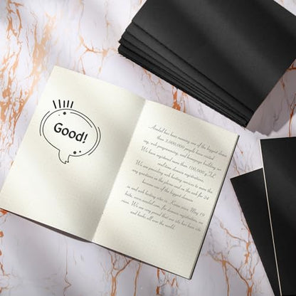 100 Pcs Journals Notebooks Bulk - Kraft Softcover A5 Small Notebooks 5.5 Inch x 8.3 Inch Notepads with 60 Page 30 Sheet for Writing Sketch Travel Office Supplies(Black,Dot) - color: Black, style: Dot