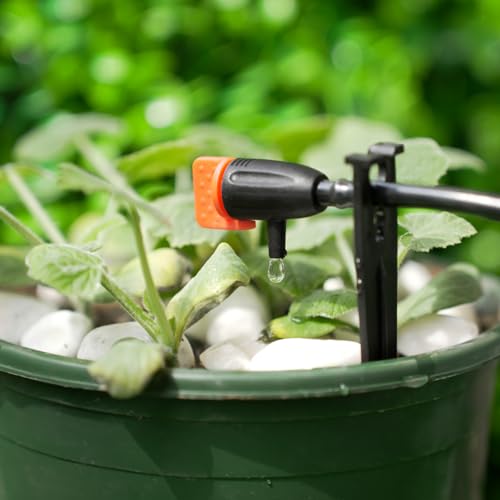 RedChili Drip Irrigation Inline Dripper for 1/4" Drip Irrigation Tubing, 35 Pieces Adjustable Drip Emitters Micro Drippers for Drip Irrigation Gardening System Maintain Constant Flow - size: Irrigation Dripper