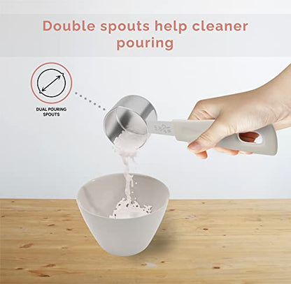 Measuring Cups and Measuring Spoons Set of 14 - Stainless Steel Measuring Cups and Spoons Set, Includes 1/8 Teaspoon Measuring Spoon, 1/8 Cup Measuring Cup, Leveler Dry (14, Country Chic) - color: Country Chic