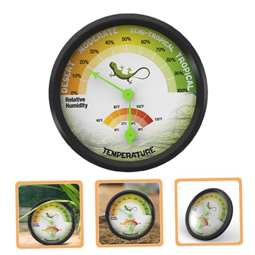 TOYANDONA Reptile Thermometer and Humidity Gauge Tool Accurate Mechanical Hygrometer for Reptile Terrariums Vivariums and Breeding Boxes Design Read Display