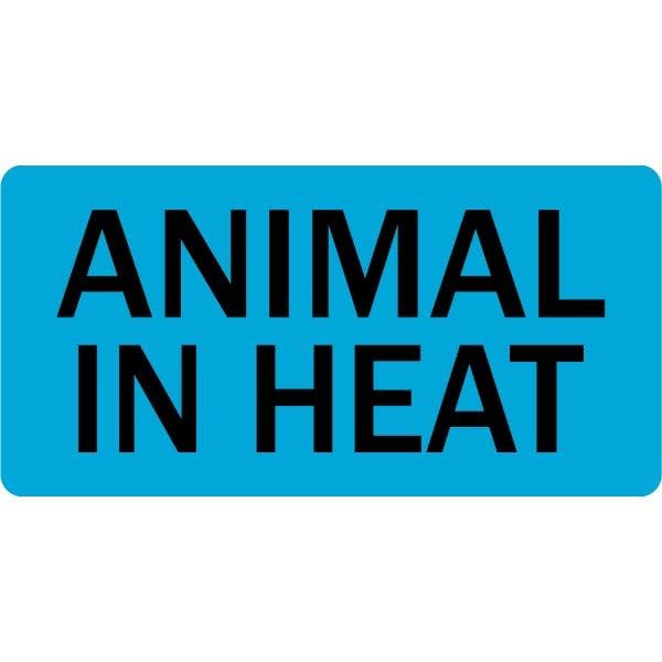 Animal in Heat Veterinary Labels - 2” x 1”, 500 Labels/Roll, Blue - Chart, Cage, & Records - Veterinary Clinics and Hospitals | LabelValue Brand