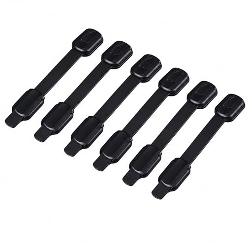 6 Pack Reptile Terrarium Lid Locks, Adhesive Screen Cover Clips for Snake, Gecko, Lizard and Turtle Enclosures, Black - color: 6 Pcs Black-Long