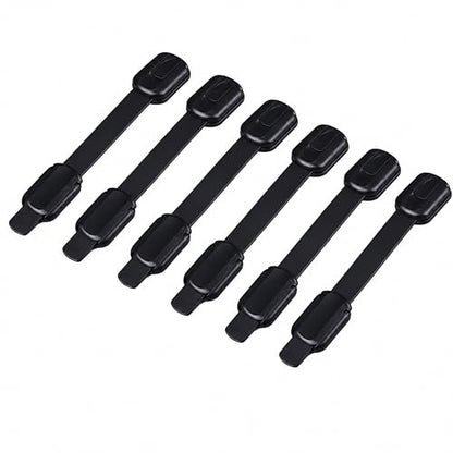 6 Pack Reptile Terrarium Lid Locks, Adhesive Screen Cover Clips for Snake, Gecko, Lizard and Turtle Enclosures, Black - color: 6 Pcs Black-Long
