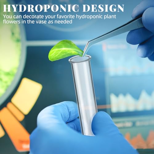4Pcs Hydroponic Glass Test Tube Vases for Flower Propagation Small Plant Terrarium Holders Space-Saving 5.90X1.18X1.18In Home Office Decoration