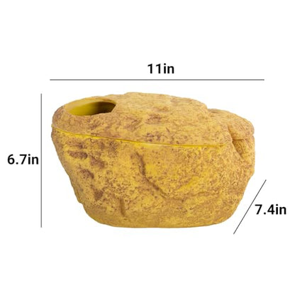 REPTI ZOO Snake Cave and Hides, 3-in-1 Reptile Hide Cave for Snake, Ball Python, Geckos (Large Size)