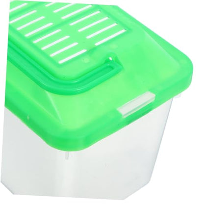 HANABASS Portable Plastic Turtle and Goldfish Box Transparent Multi Functional Pet Carrier for Reptiles and Hamsters Lightweight and Easy Travel and Outdoor Use