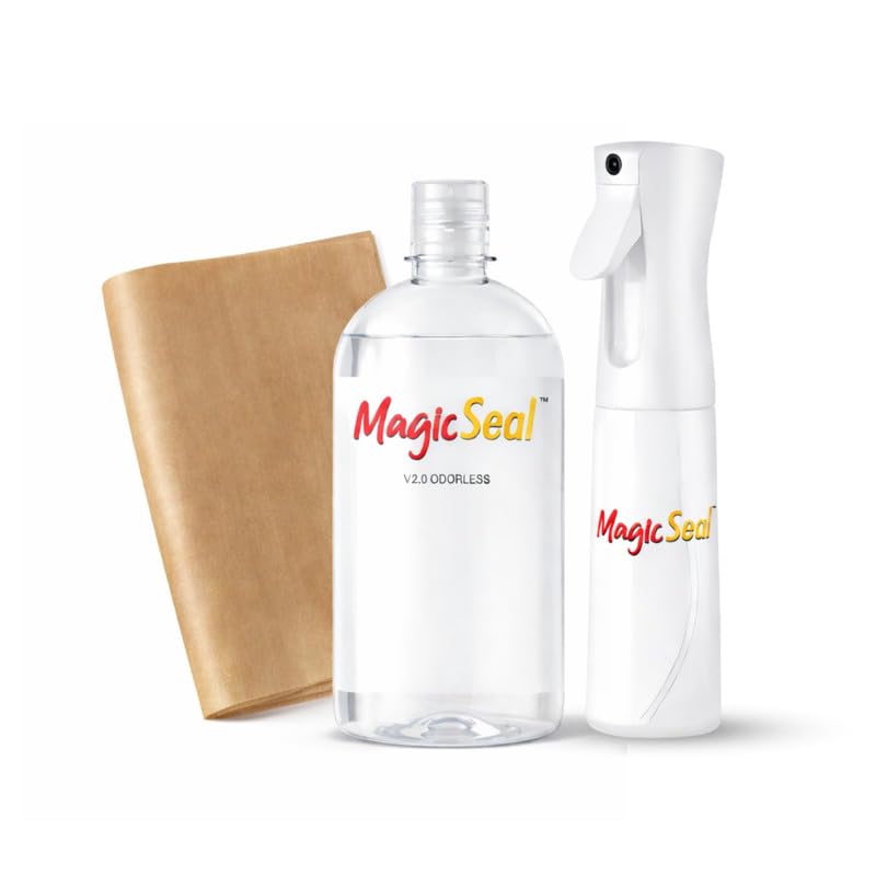 MagicSeal™ V2.0 Odorless Spray Kit 500ml with Continuous Mist Spray Bottle, Teflon Sheet and Patented Transfer Finishing Solution for Softer, More Breathable and Durable Garment Transfers - size: 500ml Kit - Odorless