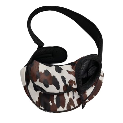 COEQINE Dog Carrier Sling for Small Dogs Cat Hands-Free Brown Desert Camo Dunes Front View Mesh Bag Hiking Essential - color: Brown Desert Camo Brown