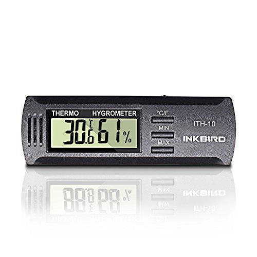 Inkbird ITH-10 Digital Thermometer and Hygrometer Temperature Humidity Monitor for Aging Box Guitar Ukulele