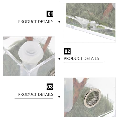 ibasenice Jumping Spider Cage with Lamp Transparent Small Spider Habitat Box 2.16X1.96X1.96 Inch Compact Jumping Enclosure for Feeding and Observation - color: Transparent