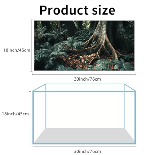 3 PCS Terrarium Background, 30x18 inch Polyester Reptile Backgrounds | Cloth Terrarium Background, Tropical Green Tree Fern & Gobi Desert Sunshine Cactus Rock Terrarium Background - size: 30x18 Inch
