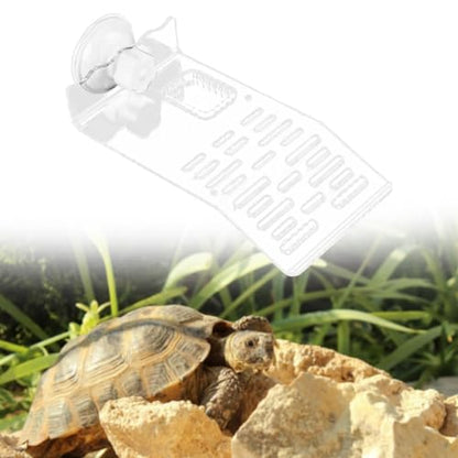 Reptile Resting Platform for Turtles with Suction Base for Aquatic Environments, Clear S - color: Clear S