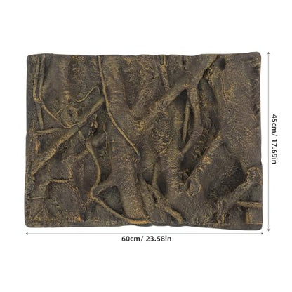 POPETPOP Fish Tank Background Board 3D Root Decorative Aquarium Background Plate 23.62X17.71X2.36 Inch Durable Pu Material Perfect for Home Aquarium Display