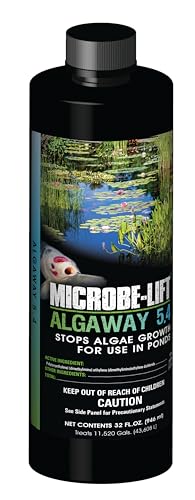 MICROBE-LIFT ALGA32 Algaway 5.4 Algae Control Treatment for Ponds and Water Gardens, Safe for Koi Fish, Goldfish, Plants, and Decorations, 32 Ounces - size: 32 Ounces