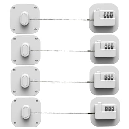 Refrigerator Lock, Combination Lock for Refrigerator Cabinets, Drawers, Heavy Duty Fridge Lock, Easy Install No Keys Needed (White-4Pack) - color: White-4Pack