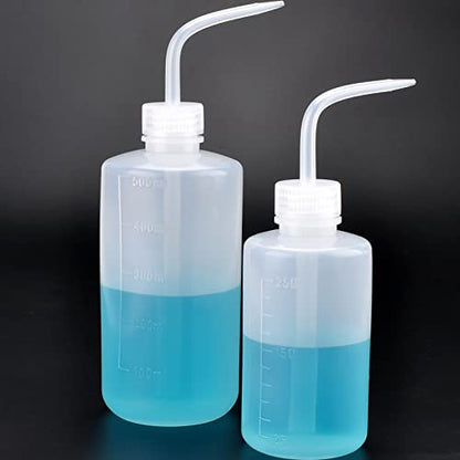 Valchoose White Squeeze Bottles, LDPE Angled Nozzle, 250ml & 500ml, 2 Pack | Built With Clear Liquid Scale, Tight Leakproof Lid, Precise Root Watering, For Lab, Succulents & Mini Potted Plants - color: White, size: 1x250ml+1x500ml