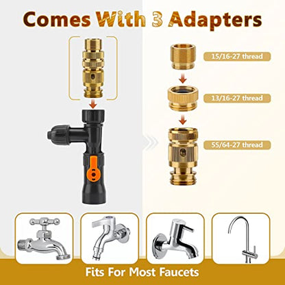 hygger Bucket-Free Aquarium Water Change Kit Metal Faucet Connector Fish Tank Vacuum Siphon Gravel Cleaner with Long Hose 33FT Drain & Fill - size: 33 Foot(Pack of 1)