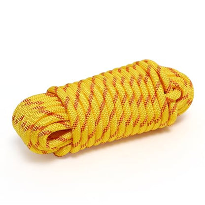 Arborist Rope, 1/2 Inch x 50 Feet Double Braided Climbing Rope Polyester for Outdoor, Climbing, Hiking, Swing, Tree Work, Halyard, Sailing（Yellow） - size: 1/2 Inch 50FT Yellow