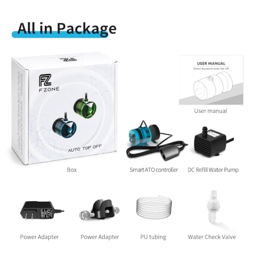 FZONE ATO System for Saltwater Aquarium, Auto Top Off with Dual Optical Sensors for Reef and Freshwater Tanks（Blue) - color: Blue