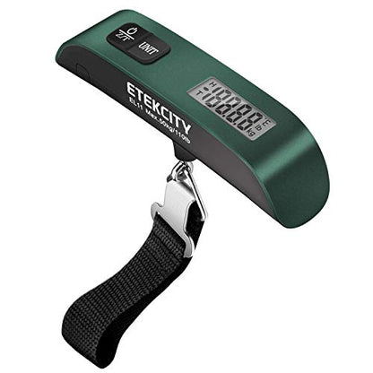 Etekcity Luggage Scale, Digital Weight Scales for Travel Accessories Essentials Suitcases , Portable Handheld Scale with Temperature Sensor, Rubber Paint, 110 Pounds, Battery Included | Travel Essentials, Air Travel, Suitcase, Hanging Hook, Rubber Grip, B