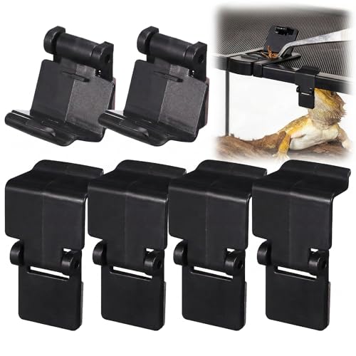 BESPORTBLE 6Pcs Reptile Terrarium Screen Clips: Secure Plastic Cage Lid Locks – Escape Proof Latch Buckles for 10-120 Gallon Snake Turtle Enclosure & Fish Tank