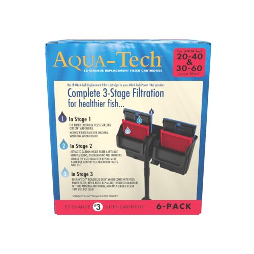Aqua-Tech EZ-Change Aquarium Replacement Filter Cartridge EZ #3 - 6 Count - size: EZ Change # 3 - 6-pack