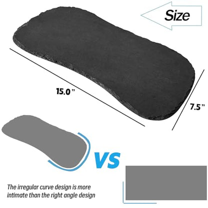 Reptile Basking Platform 15.0''x7.5'' Turtle Rock Plate Food Bowl Feeding Dish Tortoise Resting Bathing Slate for Lizard Gecko Bearded Dragon Chameleon Snake Frog - size: 15.0''x7.5''(1PCS)