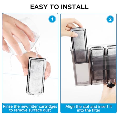 AQQA 16 Packs Aquarium Filter Cartridges with Activated Carbon - Remplacement Fish Tank Filters Cotton - size: 16 PCS Carbon Cartridge