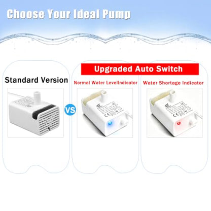 Cat Water Fountain Pump Replacement JY-830 and JY-840 Submersible Motor | (Auto Power-Off When Waterless) Fountains Pump for Stainless Steel Cats Dispensers,Ultra Quiet Dog Drinking Fountain Pump - size: Auto Power-Off When Waterless