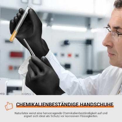 ThxToms Chemical Resistant Gloves,Long Rubber Gloves,Puncture Resistant | Heavy Duty Latex Industrial Gloves, Acid Oil & Alkali Resistant Waterproof for Auto Repair, Mechanics, 22", 1 Pair - color: 22"