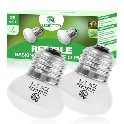 Reptile Heat Lamp Bulbs, UVA Reptile Heat Bulb 2 Pack, 25 Watt Heat Light Bulbs, Daylight Basking Spot Light for Lizard, Bearded Dragon, Snake, Gecko - color: 25*2