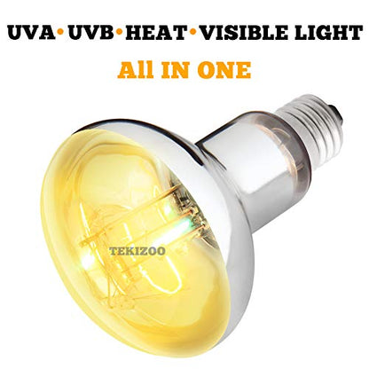 UVA UVB Sun Lamp High Intensity Self-Ballasted Heat Basking Lamp/Light/Bulb for Reptile and Amphibian (125W)